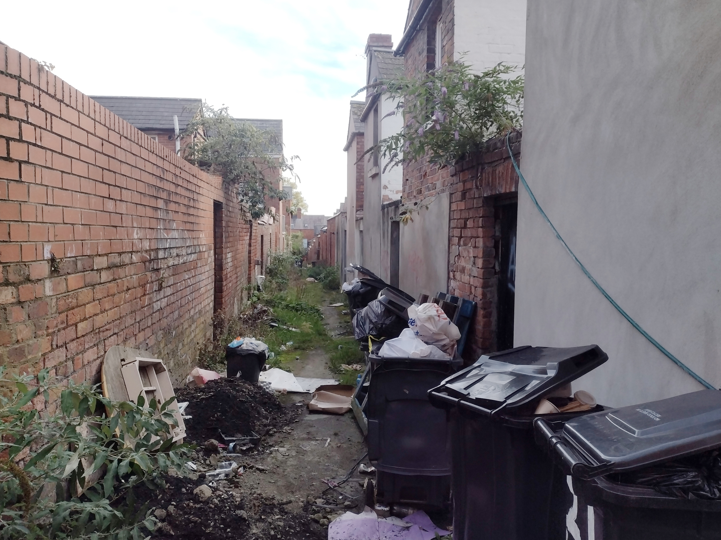 Current state of most Belfast back alleys