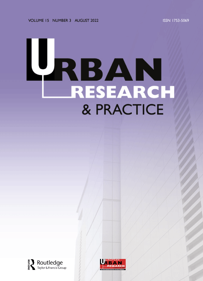 Urban Research and Practice Journal Cover. Volume 15, Issue 3, August 2022